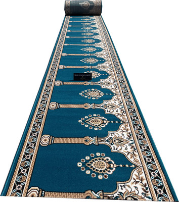Shag Weaving Carpet 120 cm  X 2400 cm Acrylic Carpet(Rectangle, Light Blue)