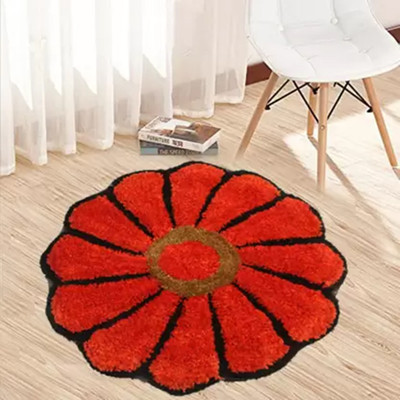 KOMAL Polyester Door Mat(Orange, Medium)