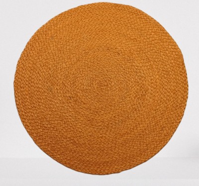 Stop To Shop Orange Jute Carpet(4 ft,  X 4 ft, Circle)