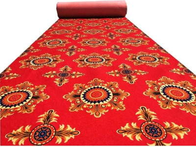 Ra handloom carpet Red Synthetic Carpet(150 cm,  X 1050 cm, Rectangle)