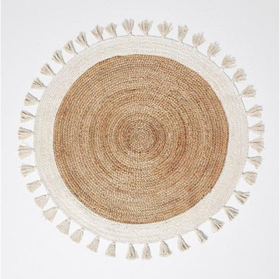 TheJuteLand Beige Jute Area Rug(3 ft,  X 3 ft, Circle)
