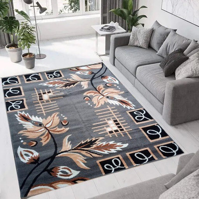 AyanCarpets Grey Acrylic Carpet(5 cm,  X 7 cm, Rectangle)