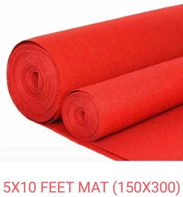 Ra handloom carpet Red Synthetic Carpet(152 cm,  X 304 cm, Rectangle)