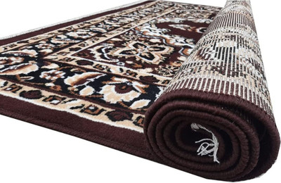 Sana Carpet Brown, Black Silk Carpet(152 cm,  X 210 cm, Rectangle)