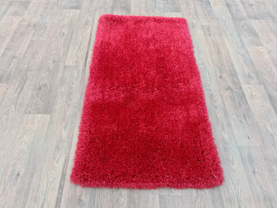 Shag Weaving Red Polyester Carpet(2 ft,  X 4 ft, Rectangle)