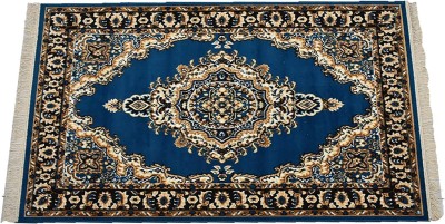 AyanCarpets Blue Acrylic, Silk Carpet(6 cm,  X 8 cm, Rectangle)