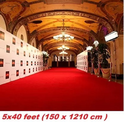 Acarpet Red Synthetic Carpet(5 ft,  X 40 ft, Rectangle)