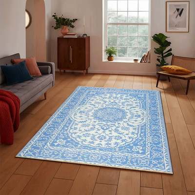 SAHIL 180 cm  X 270 cm Plastic Chatai(Rectangle, Blue)