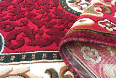 Acarpet Red Polypropylene Carpet(5 ft,  X 7 ft, Rectangle)