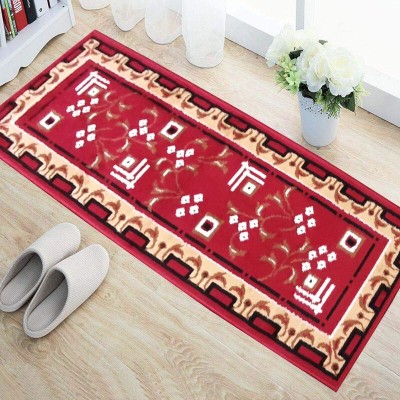 SM Handloom CARPET Red Silk Runner(2 ft,  X 5 ft, Rectangle)