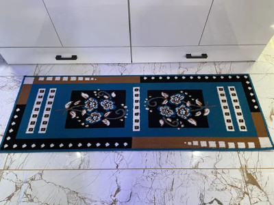 ADIB CARPET 60 cm  X 150 cm Silk Runner(Rectangle, Blue)