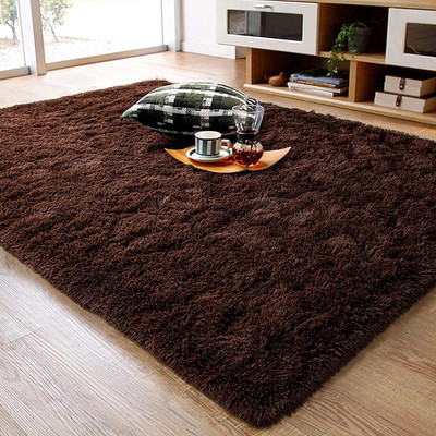 R CARPETS Brown Wool Carpet(4 ft,  X 6 ft, Rectangle)