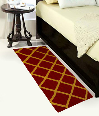 Woolpik Red Polyester Runner(2 cm,  X 6 cm, Rectangle)