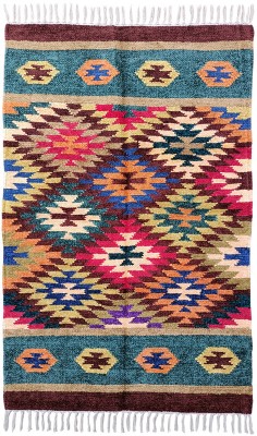 budhraj rugs Multicolor Velvet Dhurrie(2 ft,  X 4 ft, Rectangle)