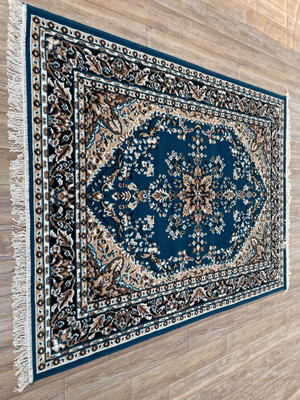 TAHNOORCARPET Blue Acrylic Carpet(90 cm,  X 150 cm, Rectangle)