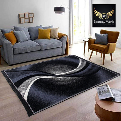 AF 7 cm  X 5 cm Chenille Carpet(Rectangle, Black)