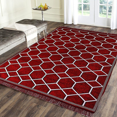 AF 5 cm  X 6 cm Chenille Runner(Rectangle, Maroon)