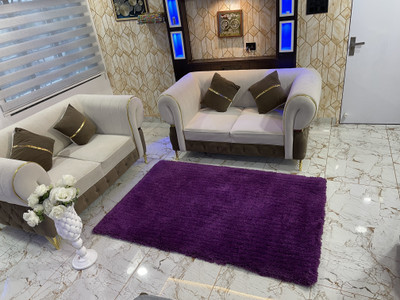 HR CARPET Purple Polyester Carpet(5 ft.,  X 8 ft., Rectangle)