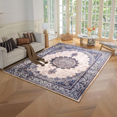 STATUS Blue Velvet Carpet(120 cm,  X 180 cm, Rectangle)