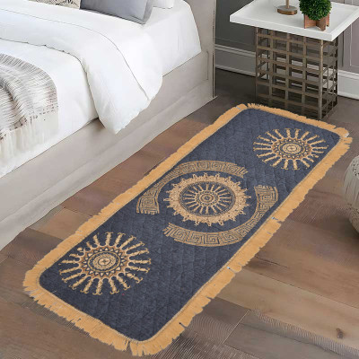 RUSTIC LINEN Grey Velvet Runner(50 cm,  X 153 cm, Rectangle)