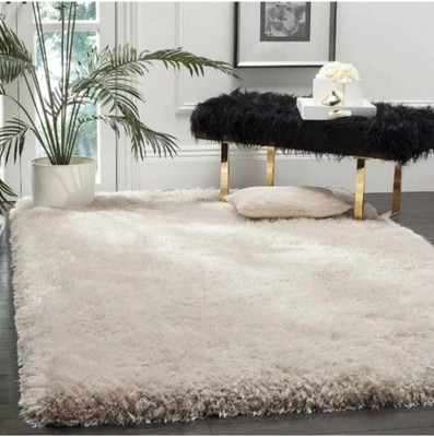 KAYNAT CARPET White Polyester Carpet(90 cm,  X 150 cm, Rectangle)