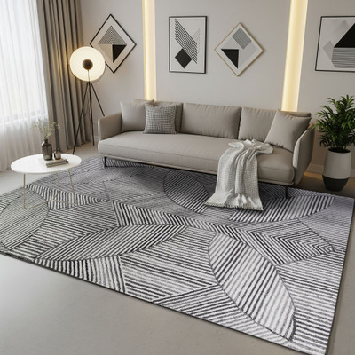 Raj International 152 cm  X 91 cm Wool Area Rug(Rectangle, Grey)