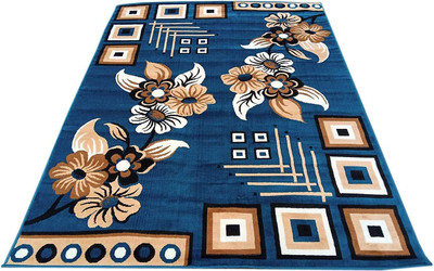 Acarpet Light Blue, Multicolor Acrylic Carpet(5 ft,  X 7 ft, Rectangle)