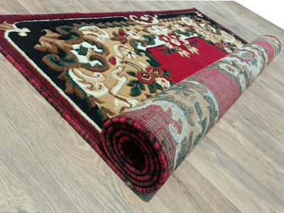 Shag Weaving Red Wool Carpet(5 ft,  X 7 ft, Rectangle)