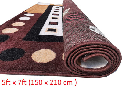 KAYNAT CARPET Brown Acrylic Carpet(6 cm,  X 8 cm, Rectangle)