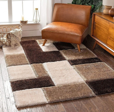 SR Handloom Multicolor Polyester Carpet(152.4 cm,  X 213.36 cm, Rectangle)