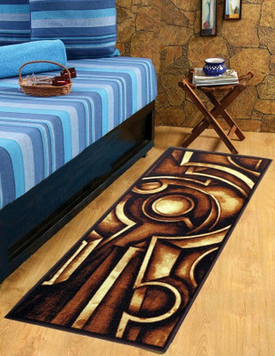 Sparklings Brown Chenille Runner(2 ft,  X 5 ft, Rectangle)