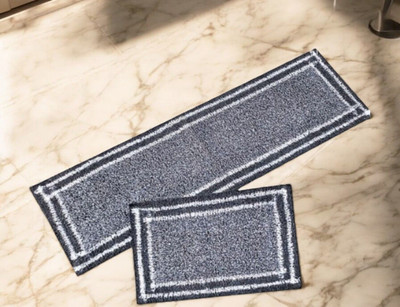 ROUSN Grey Cotton Runner(40 cm,  X 120 cm, Rectangle)