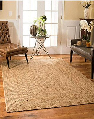 dheeraj handloom Beige Jute Carpet(91.44 cm,  X 152.4 cm, Rectangle)