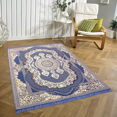 Nirmal Home Dark Blue Cotton Carpet(152.4 cm,  X 213.36 cm, Rectangle)