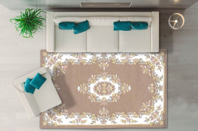 Raj International 305 cm  X 427 cm Wool Area Rug(Rectangle, Beige)