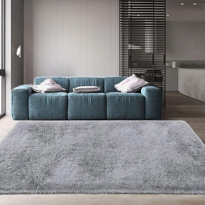SanayaCarpet Grey Polyester Carpet(60 cm,  X 120 cm, Rectangle)