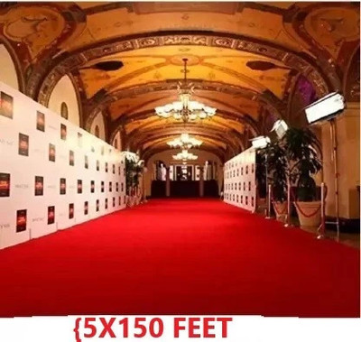 Acarpet Red Synthetic Carpet(5 ft,  X 150 ft, Rectangle)