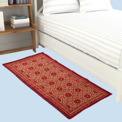 Furnishing Hut Maroon Cotton Carpet(63.5 cm,  X 124.46 cm, Rectangle)
