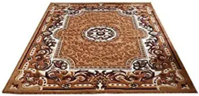 Ra handloom carpet Gold Silk Carpet(5 cm,  X 7 cm, Rectangle)