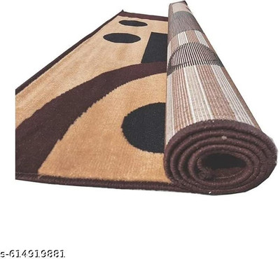DECORIFYCARPET 152 cm  X 213 cm Polyester Carpet(Rectangle, Brown)