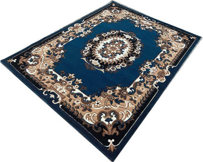 DanishCarpet Blue Acrylic Carpet(5 ft,  X 7 ft, Rectangle)