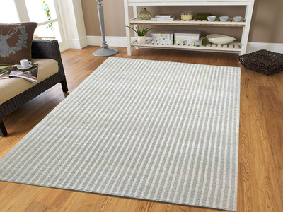 Prashia Collection White Wool Carpet(160 cm,  X 230 cm, Rectangle)