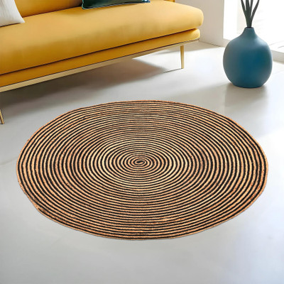 KUBER INDUSTRIES Beige Jute Carpet(91 cm,  X 91 cm, Circle)