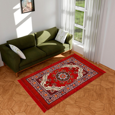 KUBER INDUSTRIES Red Velvet Carpet(134 cm,  X 180 cm, Rectangle)