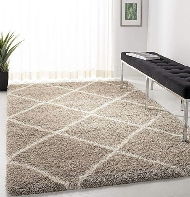 KAALENRIDE 120 cm  X 180 cm Polyester Carpet(Rectangle, Beige)