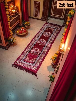 Agrawal Ecom Red Velvet Carpet(60 cm,  X 182 cm, Rectangle)