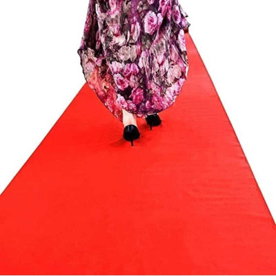 Ra handloom carpet Red Synthetic Carpet(152 cm,  X 609 cm, Rectangle)