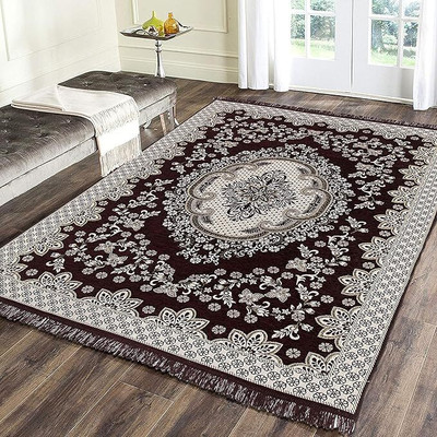 RADECOR Brown Chenille Carpet(152 cm,  X 213 cm, Rectangle)
