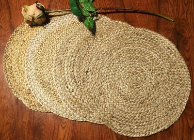 Royal Brothers Beige Jute Carpet(1 ft,  X 1 ft, Circle)