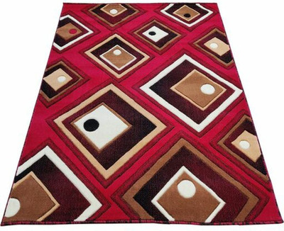 Sana Carpet Red Silk Carpet(5 ft,  X 7 ft, Rectangle)